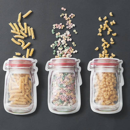 Reusable Mason Jar Ziplock Food Storage Bags