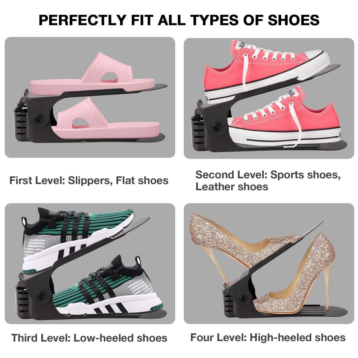 The Adjustable Shoe Rack Space Saver - Premium Quality