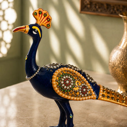 Ornamental Meenakari Peacock Statue