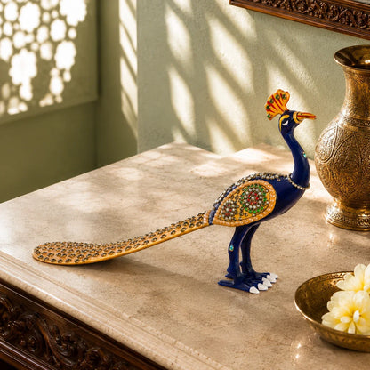 Ornamental Meenakari Peacock Statue