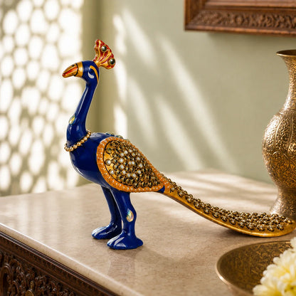 Ornamental Meenakari Peacock Statue