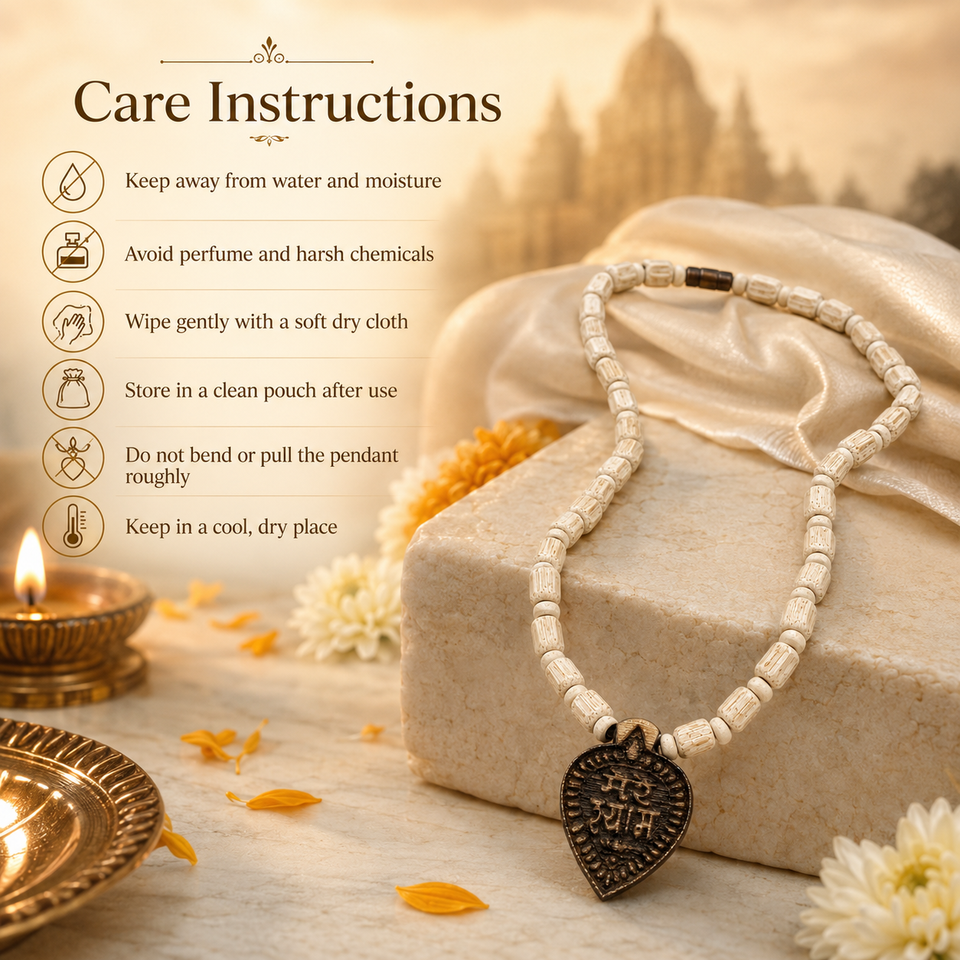 Mere Shyam Pendant with Tulsi Mala