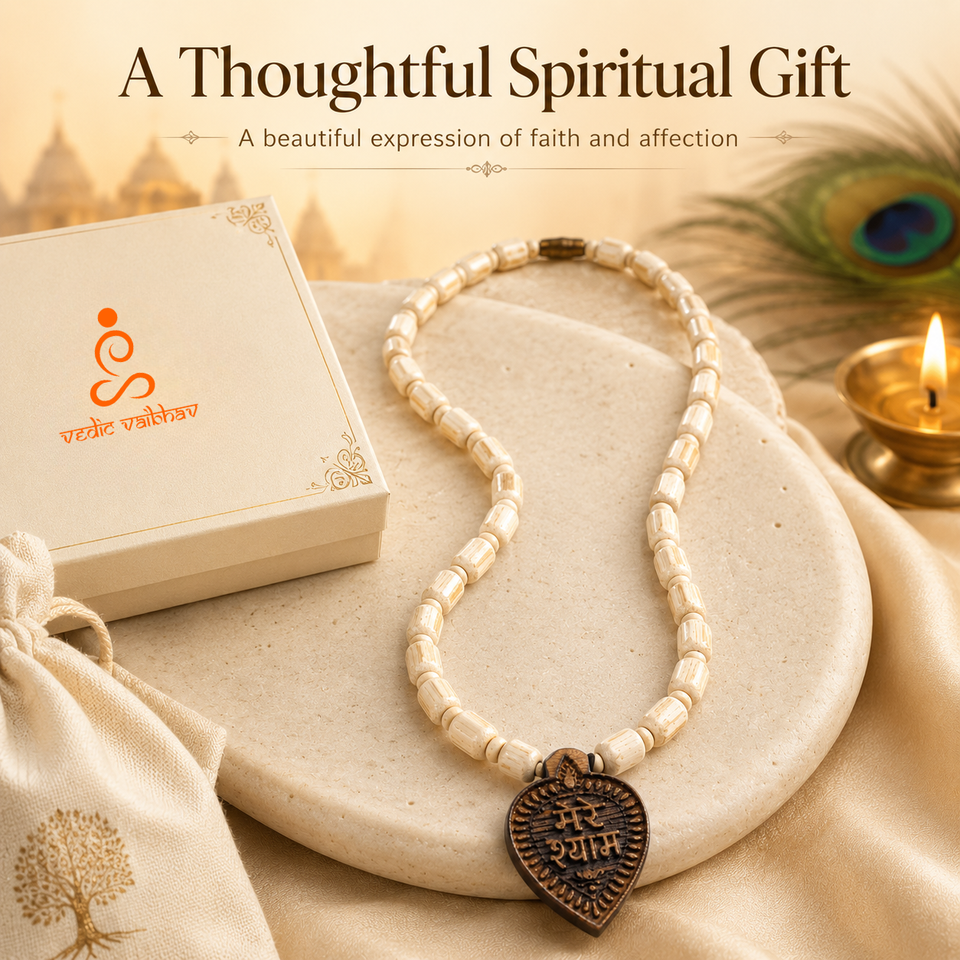 Mere Shyam Pendant with Tulsi Mala