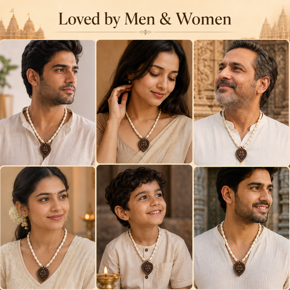 Mere Shyam Pendant with Tulsi Mala