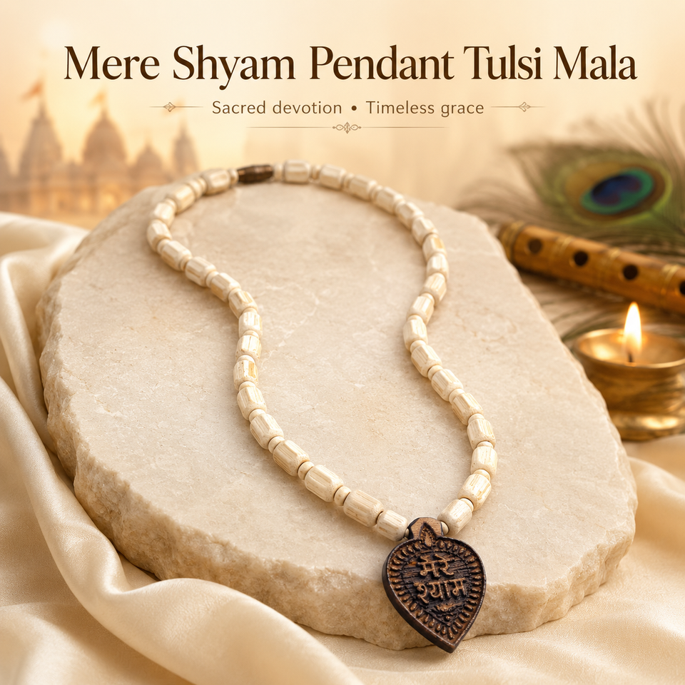 Mere Shyam Pendant with Tulsi Mala