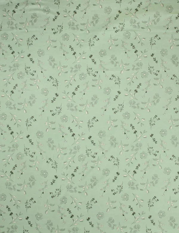 Green King Printed Fitted (Elastic) Bedsheet with 2 pillow covers