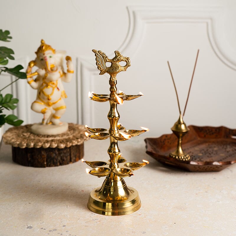 Handcrafted Brass Peacock Diya