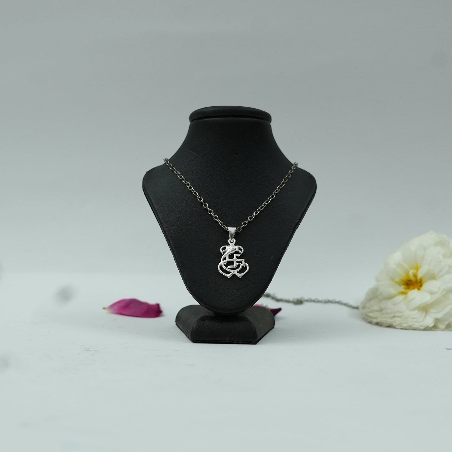 Shree Ganesh Swastik Pendant with Silver Finish | Ganesh Ji Spiritual Blessings Pendant