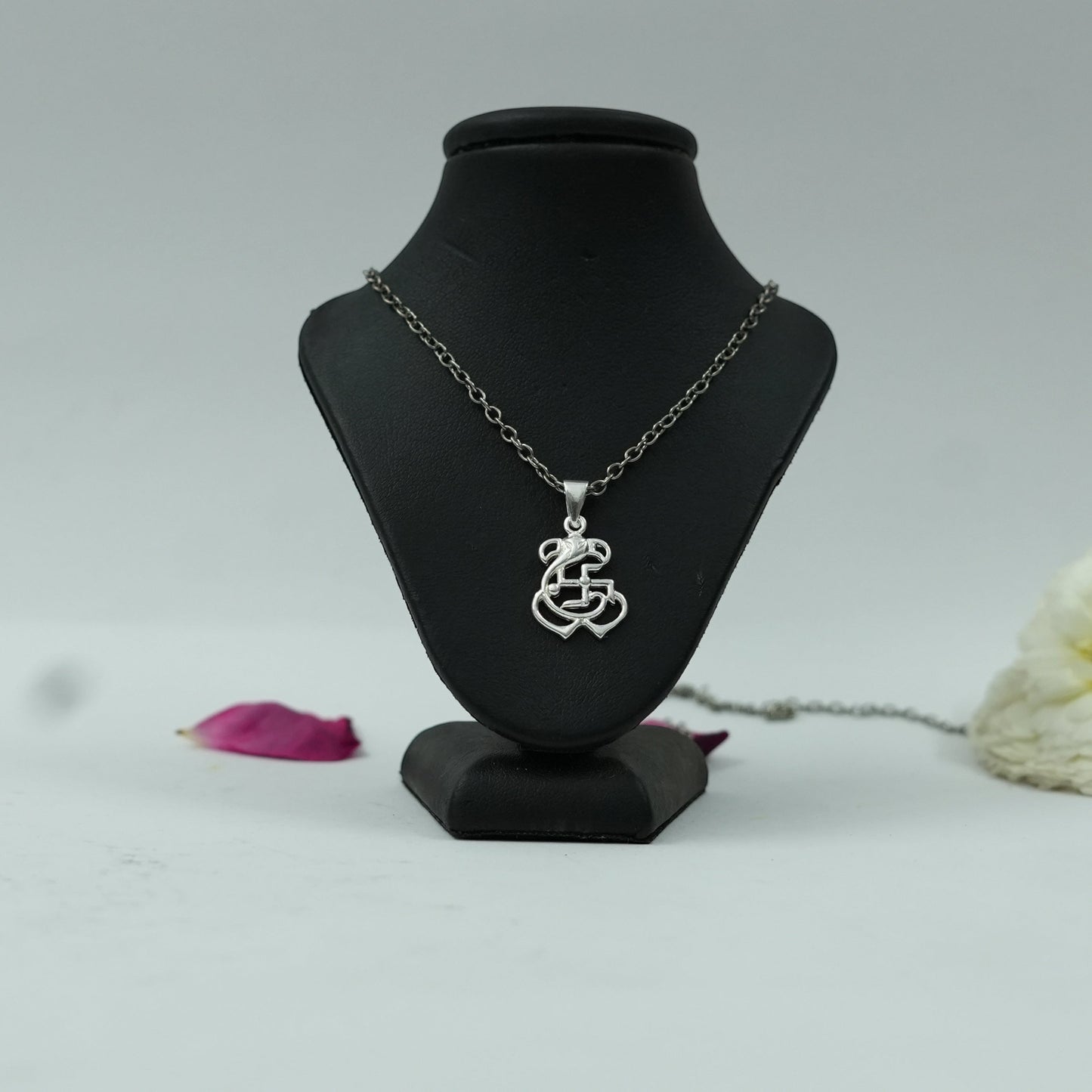 Shree Ganesh Swastik Pendant with Silver Finish | Ganesh Ji Spiritual Blessings Pendant