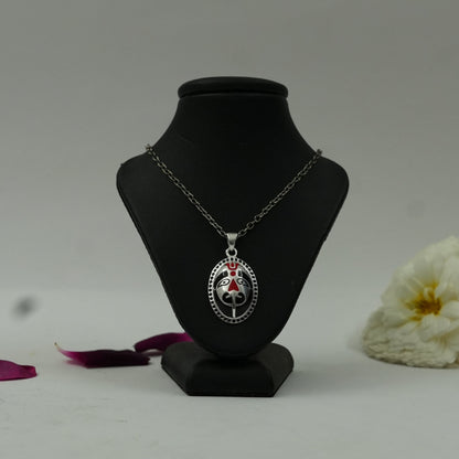 Sacred Hanuman Divine Protection Brass Pendant with Silver Finish
