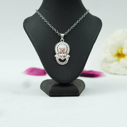 Khatu Shyam Baba Pendant with Silver Finish | Shyam Baba Spiritual Blessings Pendant