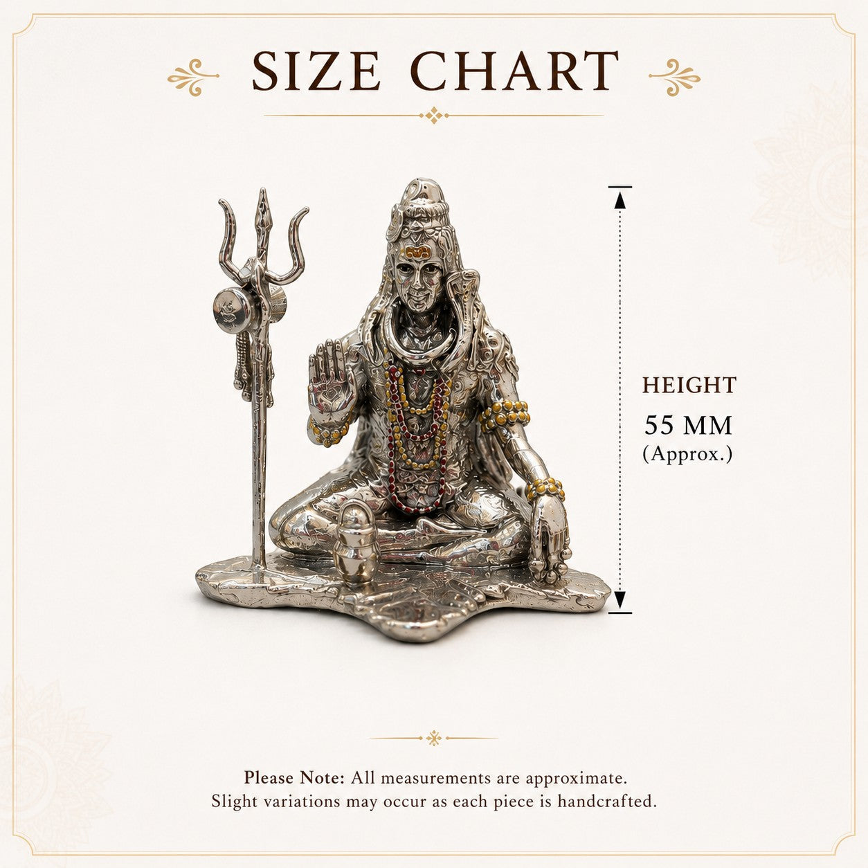 Lord Shiva Idol | Premium Brass Shiv Murti with Silver Finish | Mahadev Statue for Home Temple
