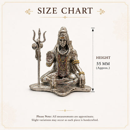 Lord Shiva Idol | Premium Brass Shiv Murti with Silver Finish | Mahadev Statue for Home Temple