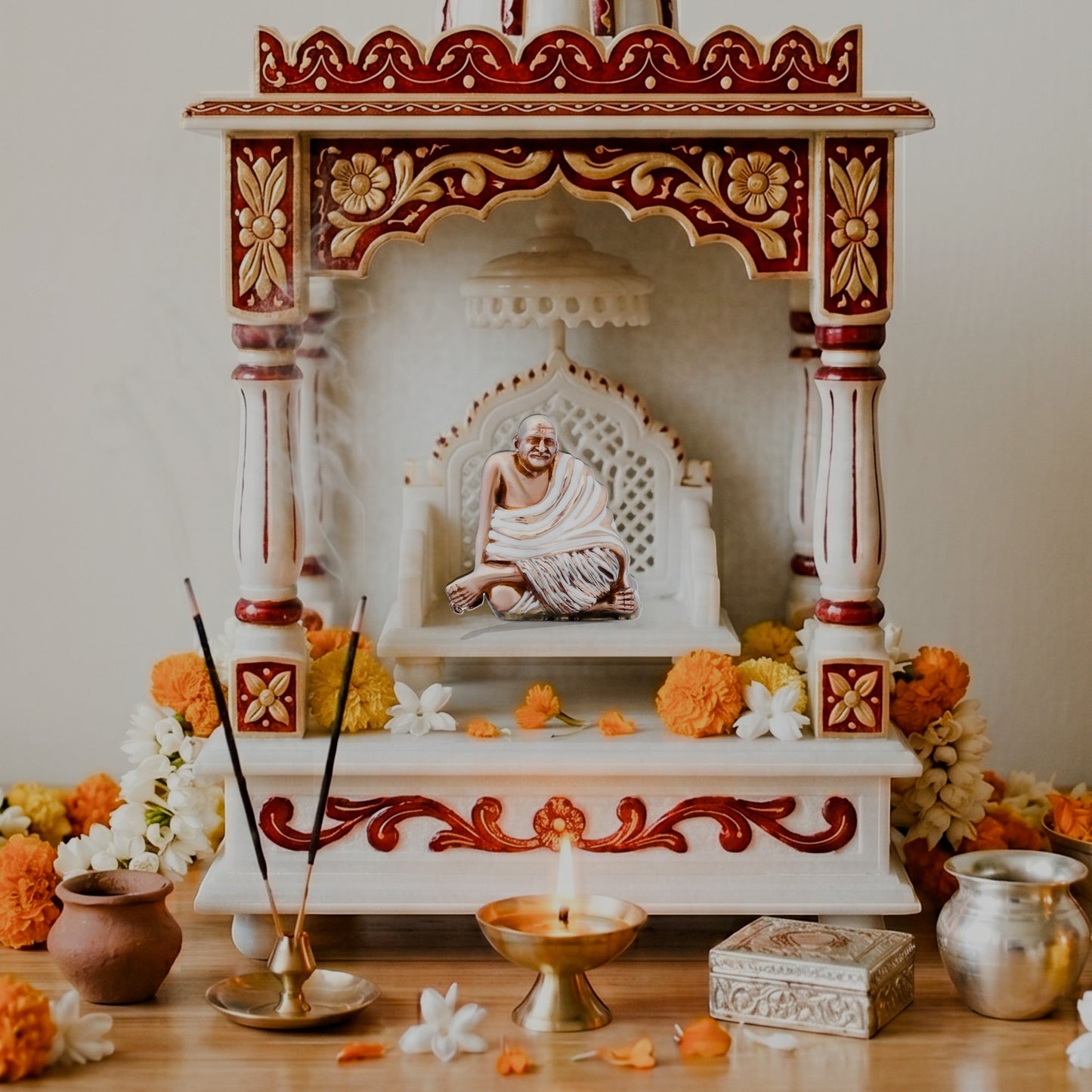 Neem Karoli Baba Idol | Divine Guru Ji Murti for Home, Office & Meditation