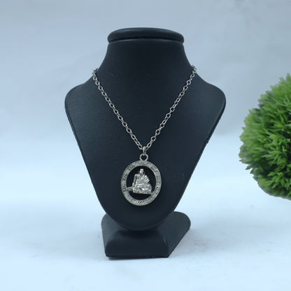 Neem Karoli Baba Dhoti Pose Silver Pendant | Ram Ram Guru Ji Locket for Daily Wear