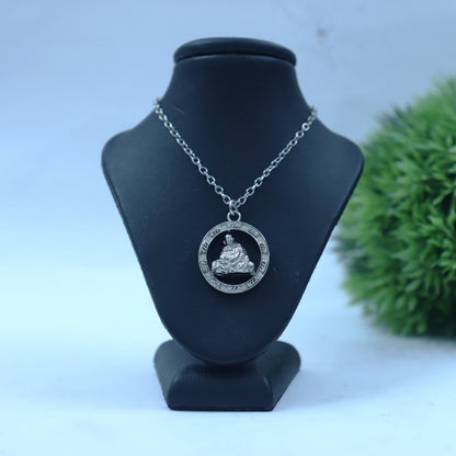 Neem Karoli Baba Blanket Pose Silver Pendant | Maharaj Ji Ram Ram Locket for Devotees