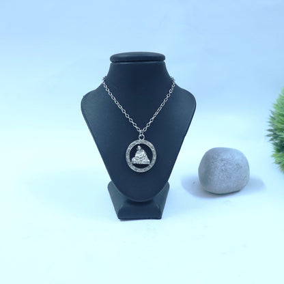 Neem Karoli Baba Blanket Pose Silver Pendant | Maharaj Ji Ram Ram Locket for Devotees