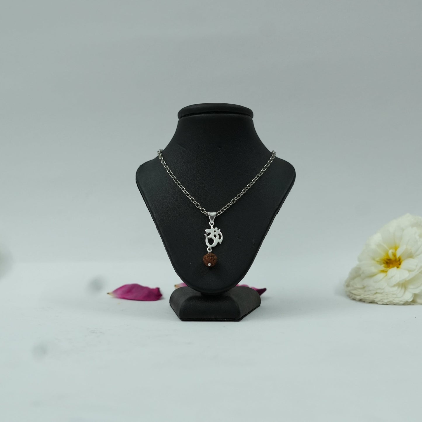Om with Rudraksh Spiritual Pendant – Divine Energy Sacred Symbol Penant  for Peace & Protection