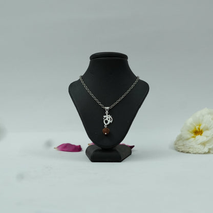 Om with Rudraksh Spiritual Pendant – Divine Energy Sacred Symbol Penant  for Peace & Protection