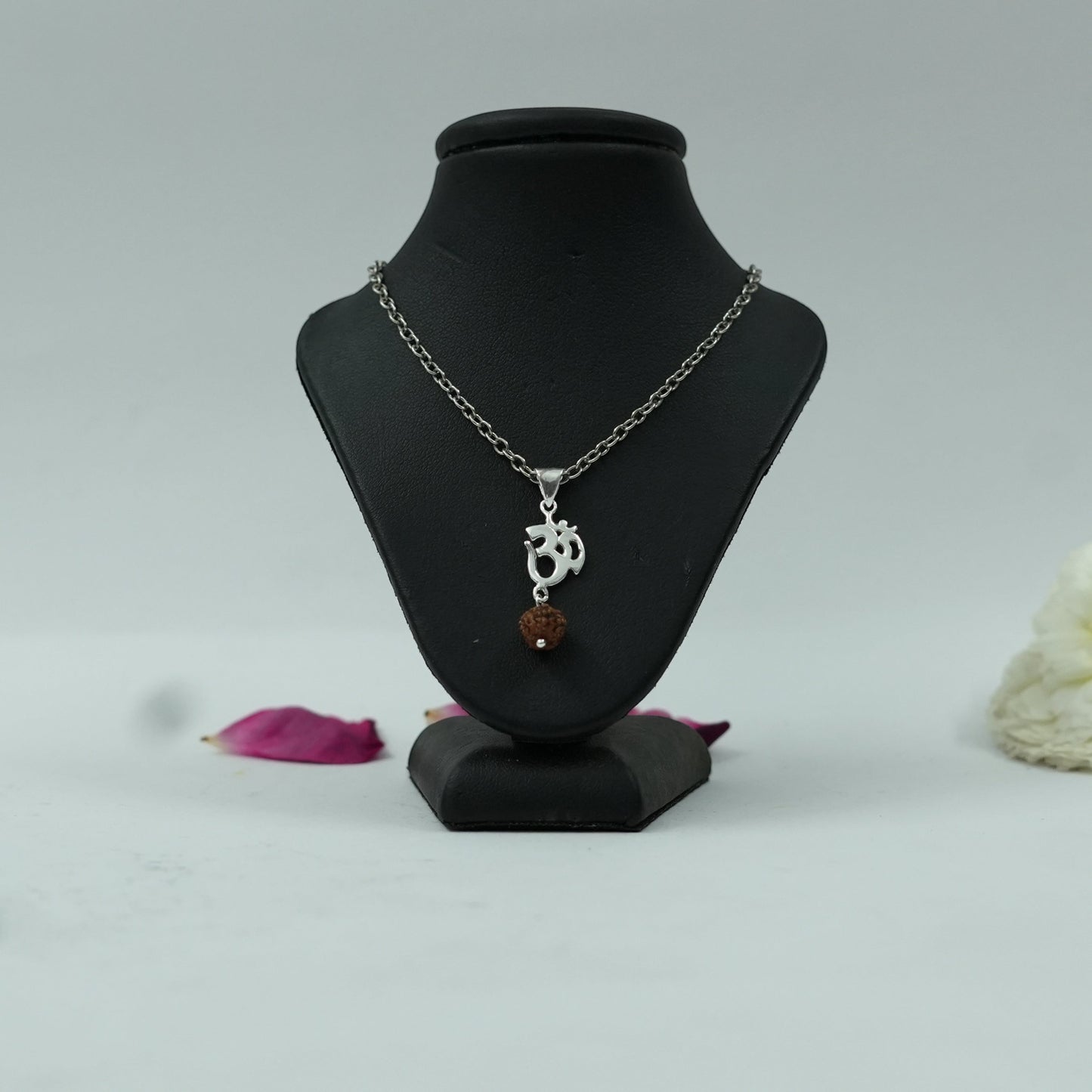 Om with Rudraksh Spiritual Pendant – Divine Energy Sacred Symbol Penant  for Peace & Protection