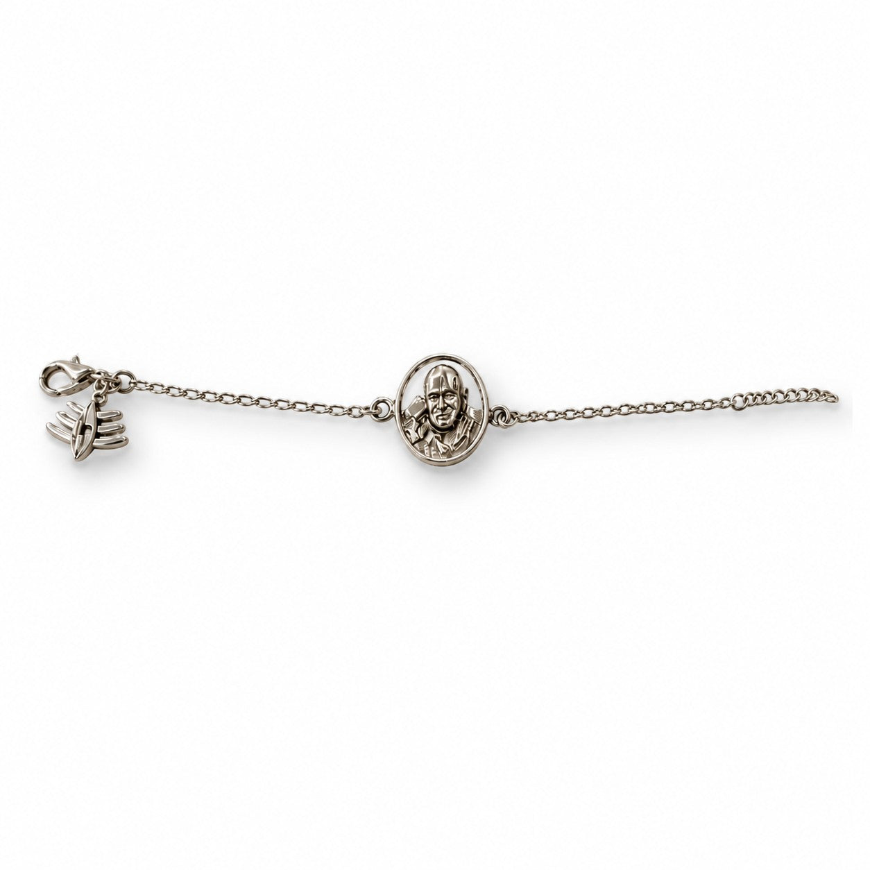 Shukrana Guru Ji Bracelet | Bade Mandir Guru Ji Brass Bracelet with Silver Finish
