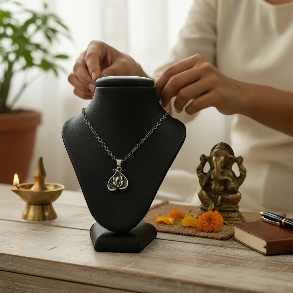 Silver Plated Brass Lord Ganesha Pendant | Ganpati Locket | Pendant Only