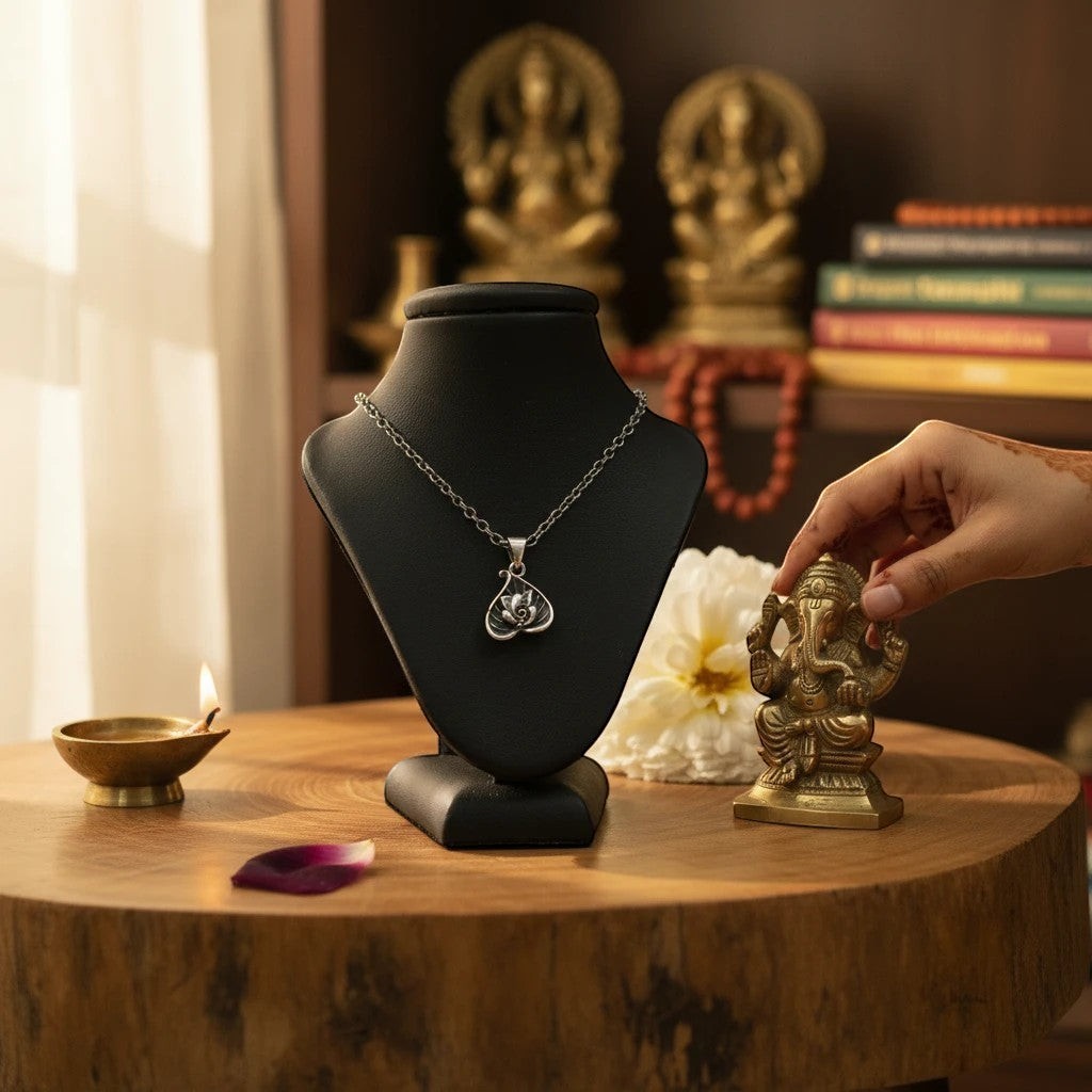 Silver Plated Brass Lord Ganesha Pendant | Ganpati Locket | Pendant Only