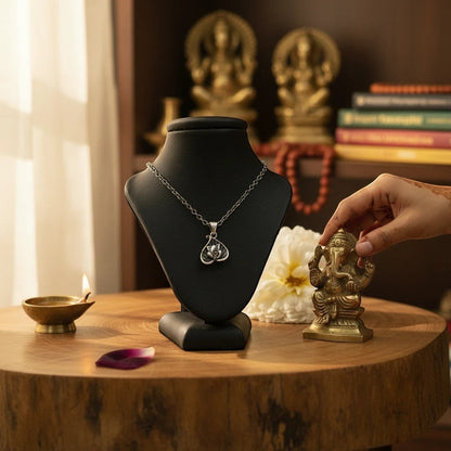 Silver Plated Brass Lord Ganesha Pendant | Ganpati Locket | Pendant Only