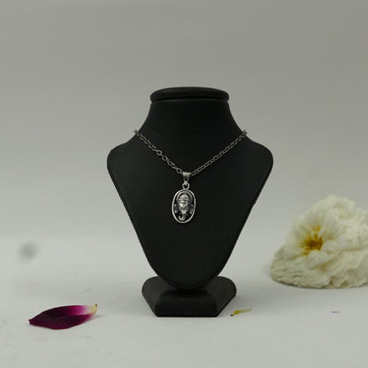 Silver Plated Brass Lord Ganesesha Face Pendant | Ganpati Mukha Locket for Protection & Success | Pendant Only
