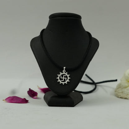 Sacred Swastik Vector Chakra Pendant – Auspicious Energy Balance Spiritual Pendant for Protection, Prosperity & Positivity