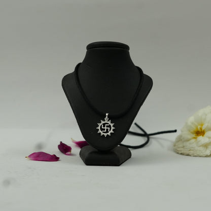 Sacred Swastik Vector Chakra Pendant – Auspicious Energy Balance Spiritual Pendant for Protection, Prosperity & Positivity