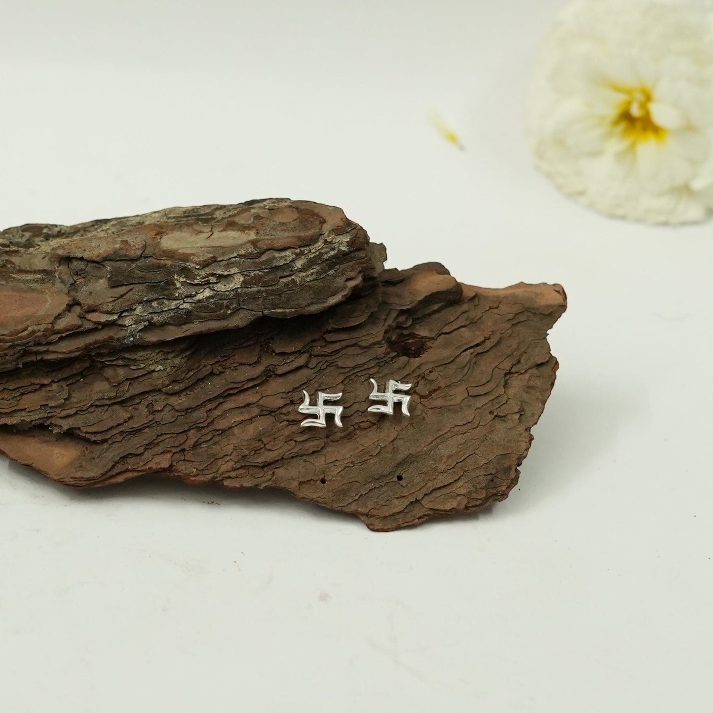 Swastik Stud Earrings | Auspicious Hindu Symbol Spiritual Jewellery
