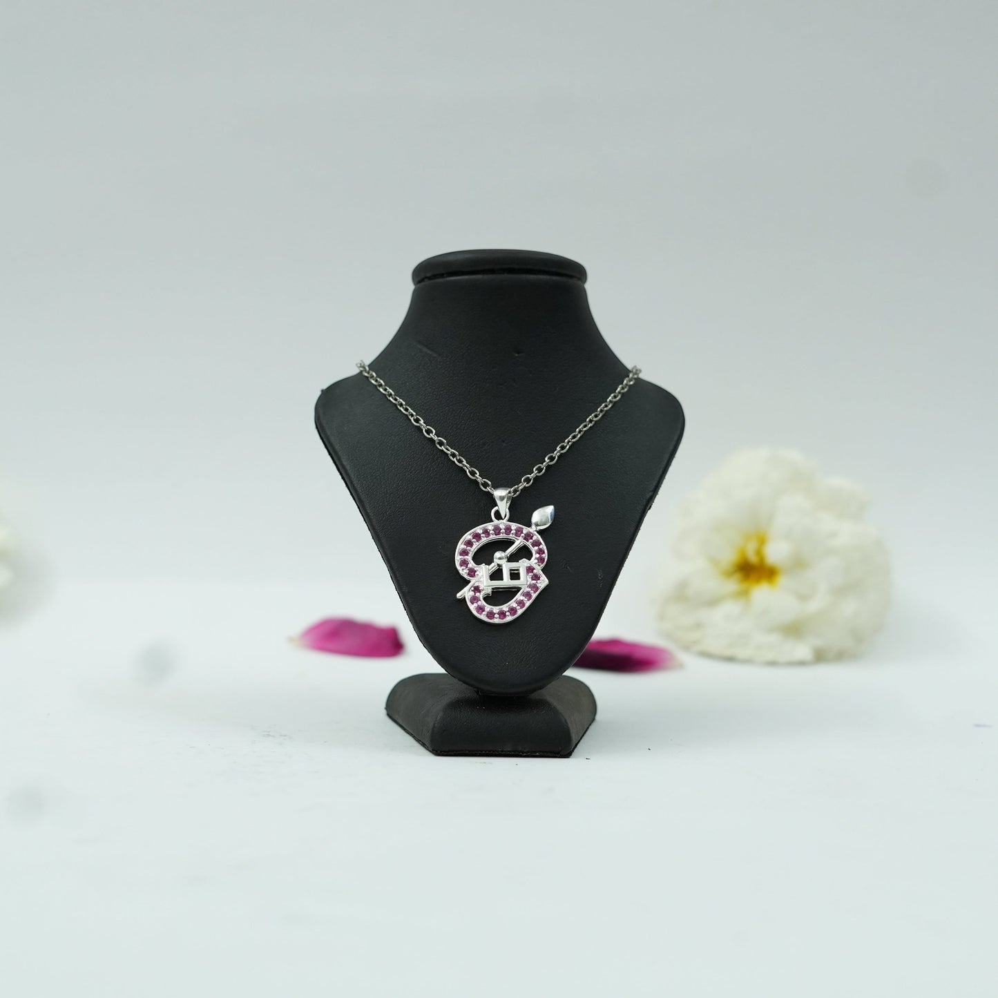 Tamil Om (ஓம்) Pendant with Silver Finish | Sacred South Indian Om Spiritual Pendant
