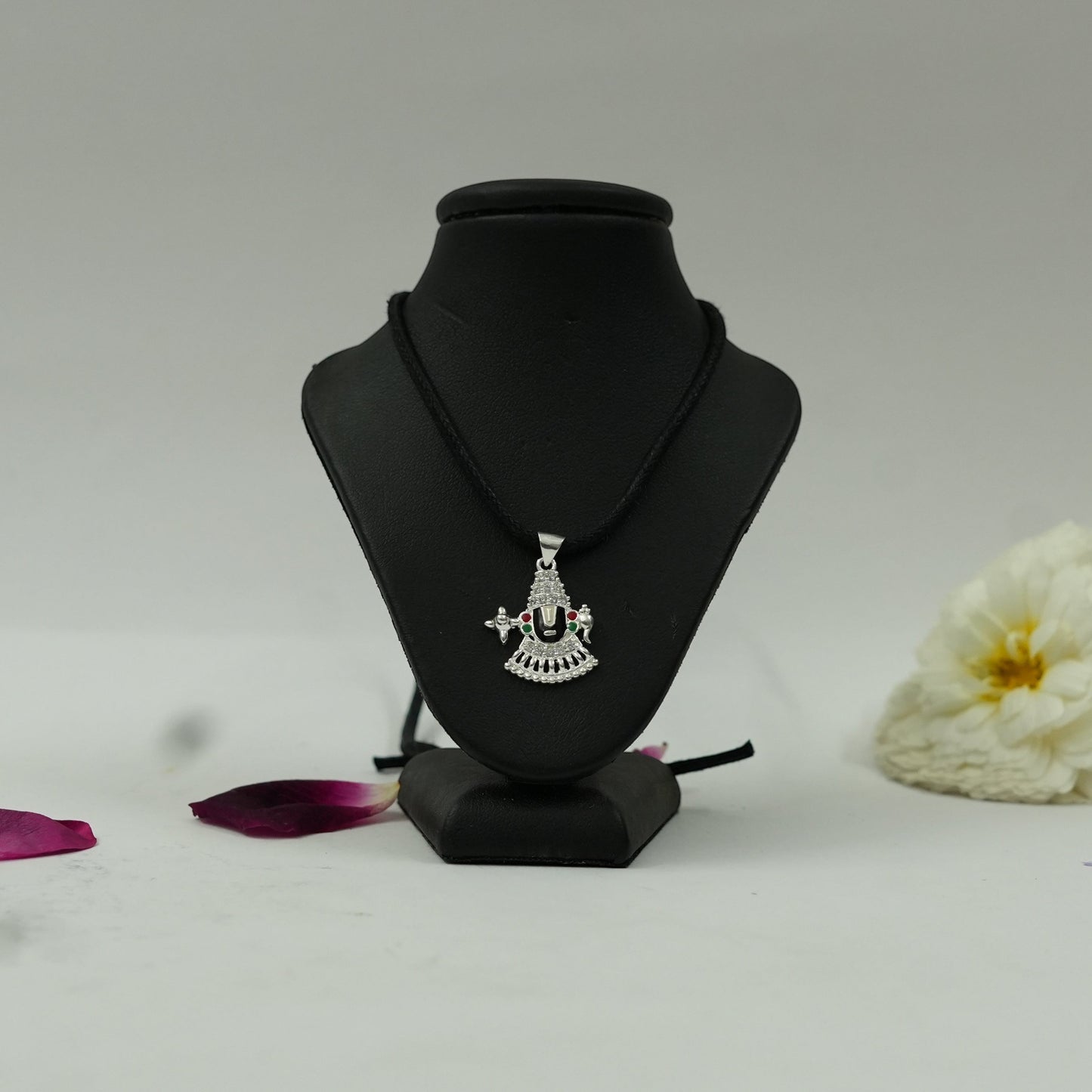 Sacred Tirupati Balaji Divine Blessings Brass Pendant with Silver Finish