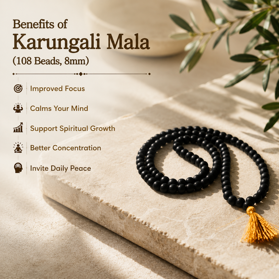 Natural Unpolished Karungali Mala