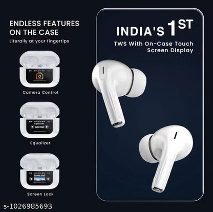 Apple Display Buds with Touch Screen Display with TWS ANC Noise Cancellation Bluetooth Headset