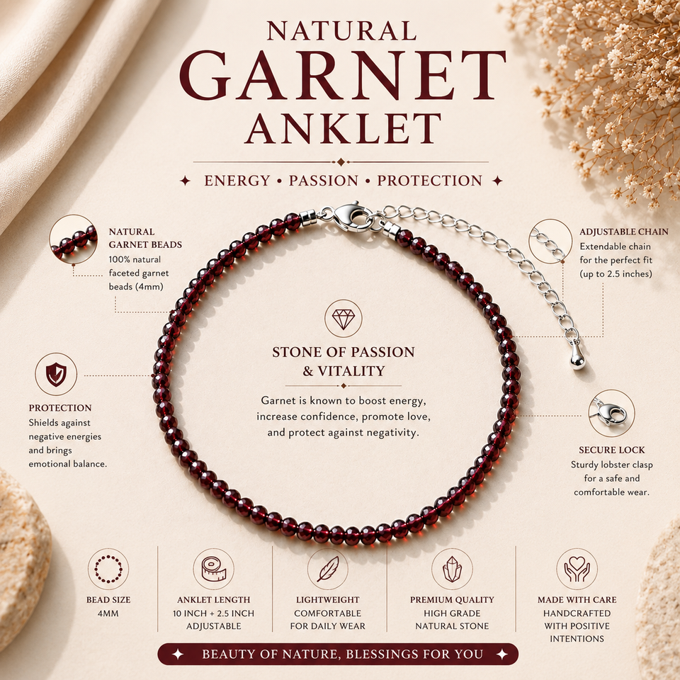Natural Garnet Anklet