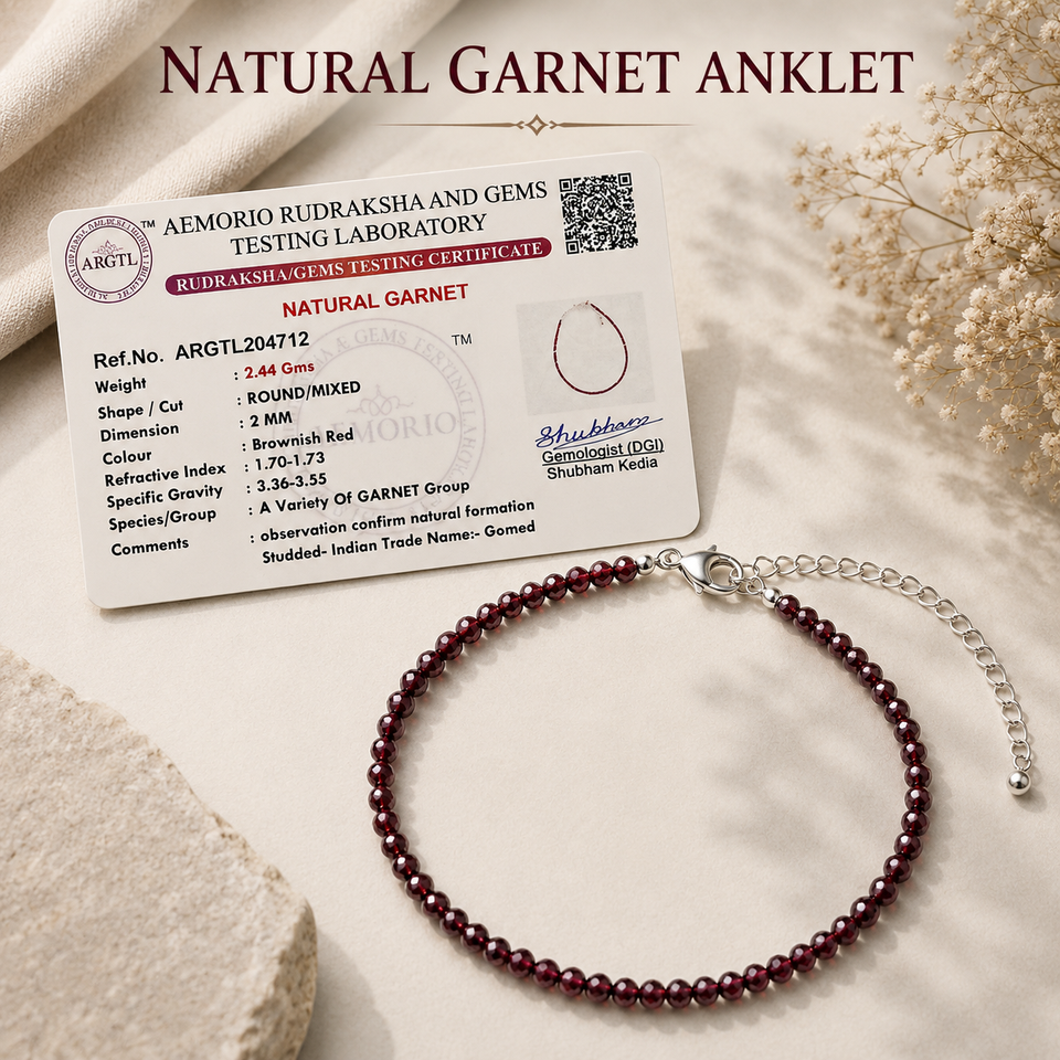 Natural Garnet Anklet