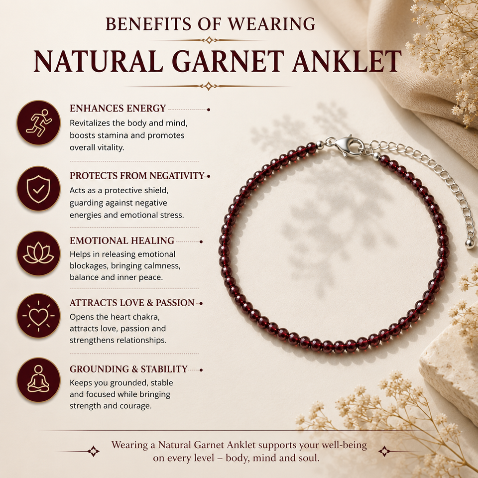 Natural Garnet Anklet