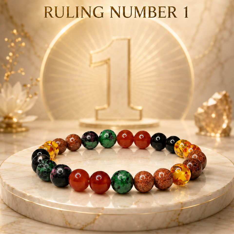 Ruling Number 1 | Crystal Bracelet | Numerology Bracelet - 8mm
