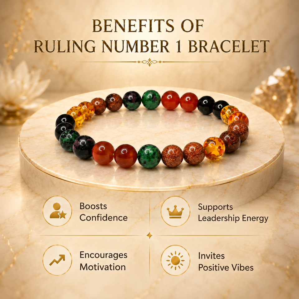 Ruling Number 1 | Crystal Bracelet | Numerology Bracelet - 8mm
