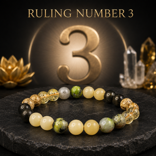 Ruling Number 3 | Crystal Bracelet | Numerology Bracelet - 8mm
