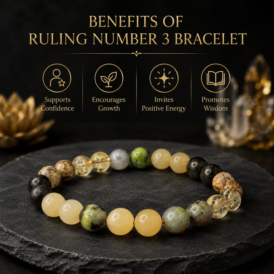 Ruling Number 3 | Crystal Bracelet | Numerology Bracelet - 8mm