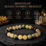 Ruling Number 3 | Crystal Bracelet | Numerology Bracelet - 8mm