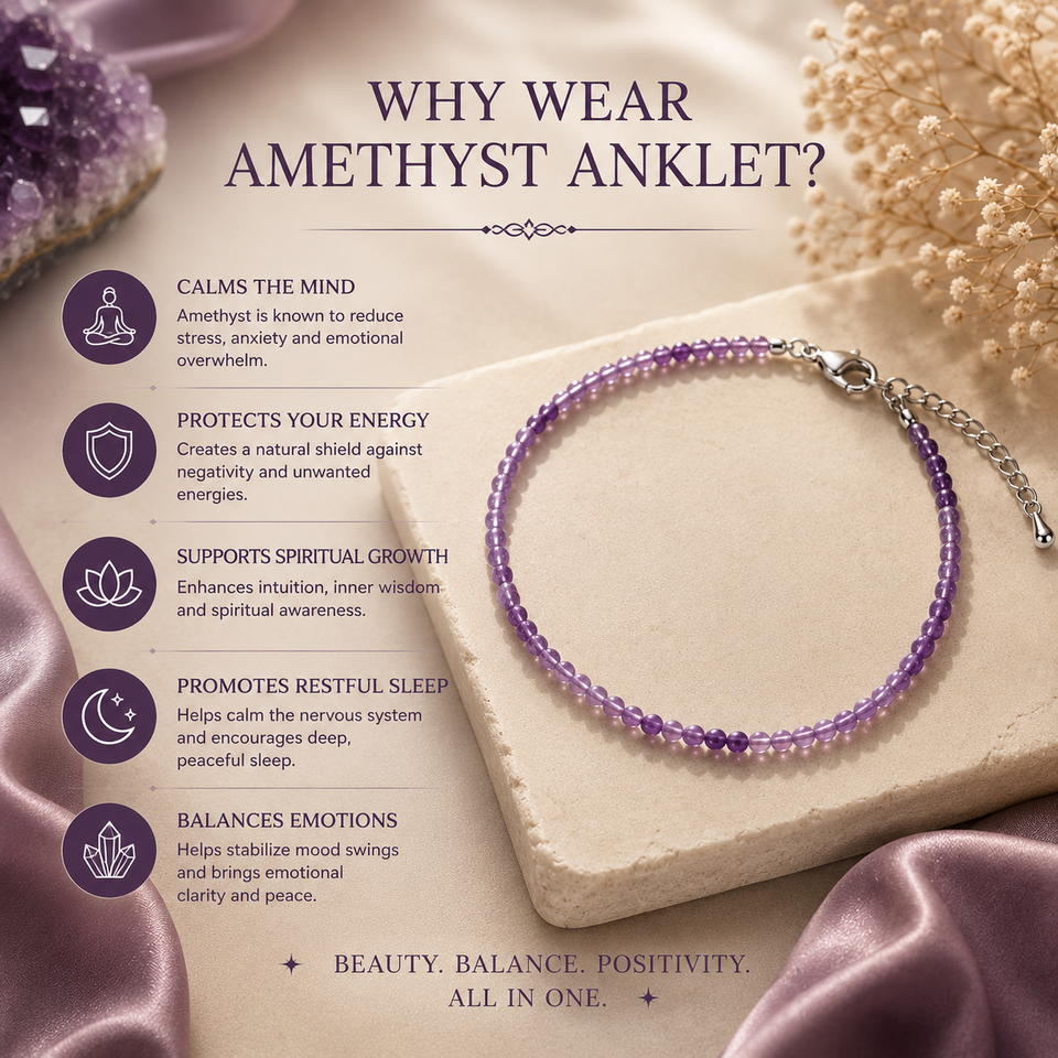 Natural Amethyst Anklet