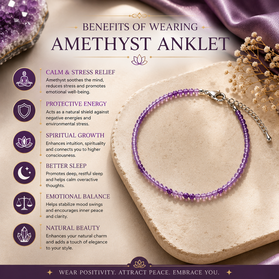 Natural Amethyst Anklet