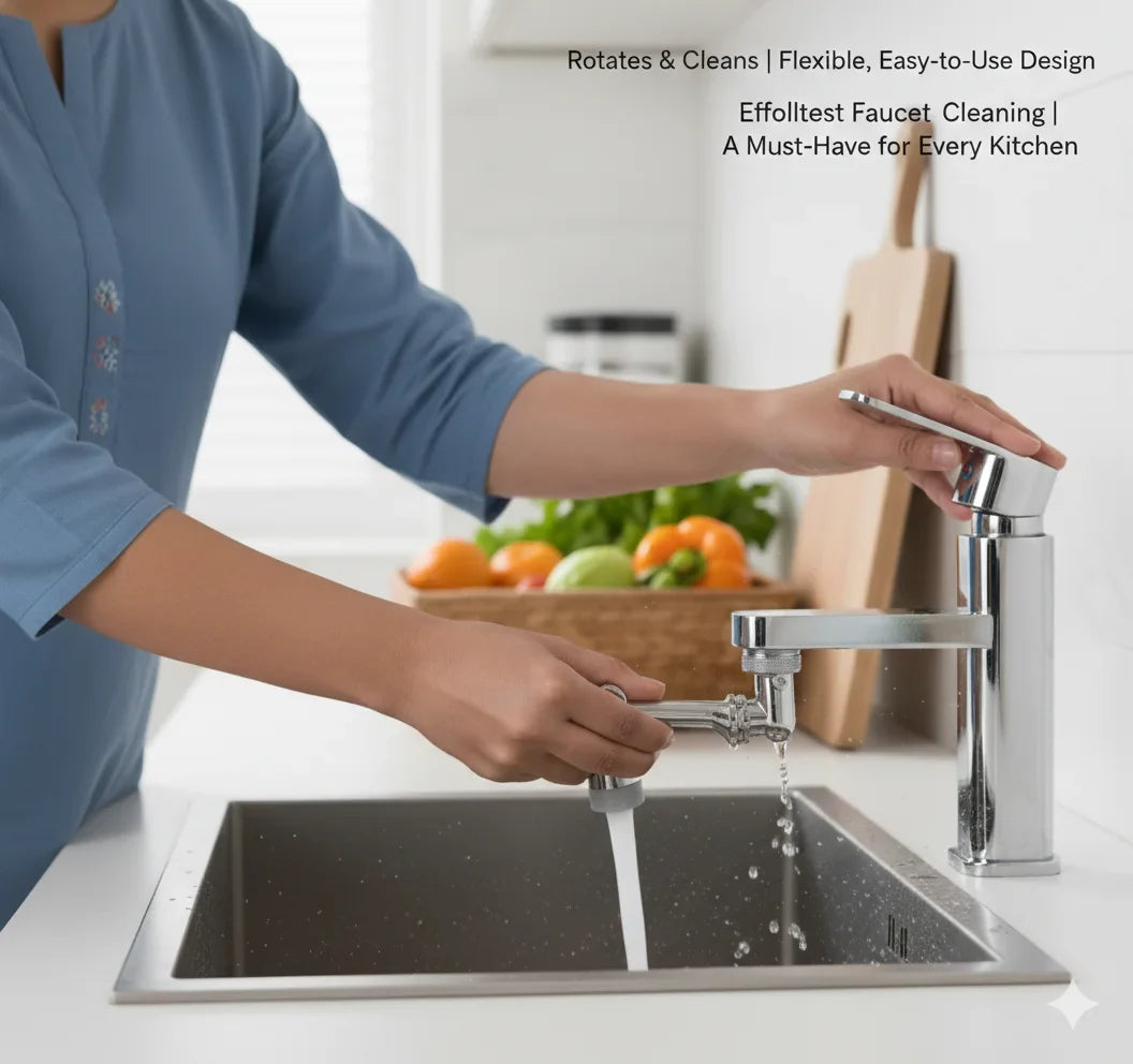 Rotating Faucet | Splash-Free Tech | Multi-Angle Flow | Rust-Proof Finish