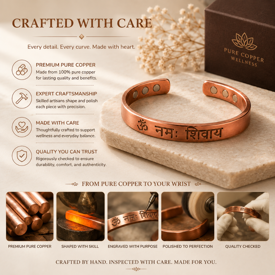 Om Namah Shivaya Copper Bracelet