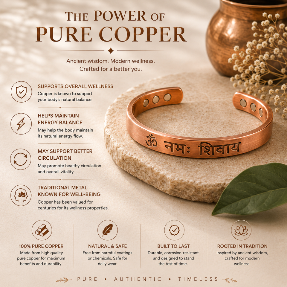 Om Namah Shivaya Copper Bracelet