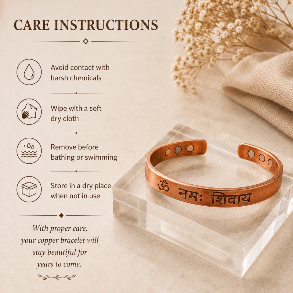 Om Namah Shivaya Copper Bracelet